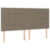 Galvūgalis su LED, taupe spalvos, 180x5x118/128cm, audinys