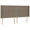 Galvūgalis su LED, taupe spalvos, 183x16x118/128cm, audinys