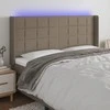 Galvūgalis su LED, taupe spalvos, 183x16x118/128cm, audinys