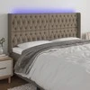 Galvūgalis su LED, taupe spalvos, 183x16x118/128cm, audinys
