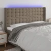 Galvūgalis su LED, taupe spalvos, 183x16x118/128cm, audinys