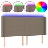 Galvūgalis su LED, taupe spalvos, 183x16x118/128cm, audinys