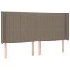 Galvūgalis su LED, taupe spalvos, 183x16x118/128cm, audinys