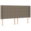 Galvūgalis su LED, taupe spalvos, 183x16x118/128cm, audinys