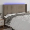 Galvūgalis su LED, taupe spalvos, 183x16x118/128cm, audinys