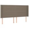 Galvūgalis su LED, taupe spalvos, 183x16x118/128cm, audinys