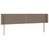 Galvūgalis su LED, taupe spalvos, 183x16x78/88cm, audinys