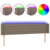 Galvūgalis su LED, taupe spalvos, 183x16x78/88cm, audinys