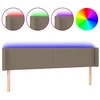Galvūgalis su LED, taupe spalvos, 183x16x78/88cm, audinys