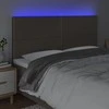 Galvūgalis su LED, taupe spalvos, 200x5x118/128cm, audinys
