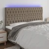 Galvūgalis su LED, taupe spalvos, 200x7x118/128cm, audinys