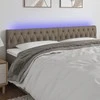 Galvūgalis su LED, taupe spalvos, 200x7x78/88cm, audinys