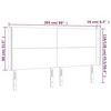 Galvūgalis su LED, taupe spalvos, 203x16x118/128cm, audinys