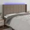 Galvūgalis su LED, taupe spalvos, 203x16x118/128cm, audinys