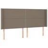 Galvūgalis su LED, taupe spalvos, 203x16x118/128cm, audinys