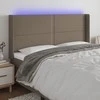 Galvūgalis su LED, taupe spalvos, 203x16x118/128cm, audinys
