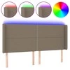 Galvūgalis su LED, taupe spalvos, 203x16x118/128cm, audinys