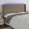 Galvūgalis su LED, taupe spalvos, 203x16x118/128cm, audinys