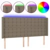 Galvūgalis su LED, taupe spalvos, 203x16x118/128cm, audinys