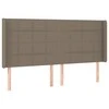 Galvūgalis su LED, taupe spalvos, 203x16x118/128cm, audinys