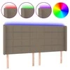 Galvūgalis su LED, taupe spalvos, 203x16x118/128cm, audinys