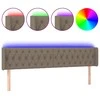Galvūgalis su LED, taupe spalvos, 203x16x78/88cm, audinys