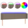 Galvūgalis su LED, taupe spalvos, 203x16x78/88cm, audinys