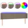 Galvūgalis su LED, taupe spalvos, 203x16x78/88cm, audinys