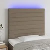 Galvūgalis su LED, taupe spalvos, 80x5x118/128cm, audinys