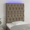 Galvūgalis su LED, taupe spalvos, 80x7x118/128cm, audinys