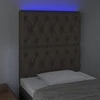 Galvūgalis su LED, taupe spalvos, 80x7x118/128cm, audinys