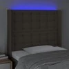 Galvūgalis su LED, taupe spalvos, 83x16x118/128cm, audinys