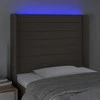 Galvūgalis su LED, taupe spalvos, 83x16x118/128cm, audinys