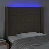 Galvūgalis su LED, taupe spalvos, 83x16x118/128cm, audinys