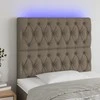 Galvūgalis su LED, taupe spalvos, 90x7x118/128cm, audinys