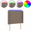 Galvūgalis su LED, taupe spalvos, 93x16x118/128cm, audinys