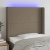 Galvūgalis su LED, taupe spalvos, 93x16x118/128cm, audinys