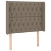 Galvūgalis su LED, taupe spalvos, 93x16x118/128cm, audinys