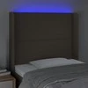 Galvūgalis su LED, taupe spalvos, 93x16x118/128cm, audinys