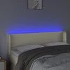 Galvūgalis su LED,kreminės spalvos,147x16x78/88cm, dirbtinė oda
