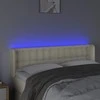Galvūgalis su LED,kreminės spalvos,147x16x78/88cm, dirbtinė oda