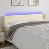 Galvūgalis su LED,kreminės spalvos,163x16x78/88cm, dirbtinė oda