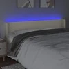 Galvūgalis su LED,kreminės spalvos,163x16x78/88cm, dirbtinė oda