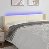 Galvūgalis su LED,kreminės spalvos,183x16x78/88cm, dirbtinė oda