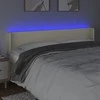Galvūgalis su LED,kreminės spalvos,183x16x78/88cm, dirbtinė oda