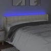 Galvūgalis su LED,kreminės spalvos,183x16x78/88cm, dirbtinė oda