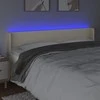 Galvūgalis su LED,kreminės spalvos,203x16x78/88cm, dirbtinė oda
