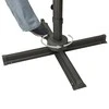 Gembinis skėtis su stulpu ir LED lemputėmis, juodas, 300cm