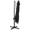 Gembinis skėtis su stulpu ir LED lemputėmis, juodas, 300cm