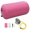 Gimnastikos ritinys su pompa, rožinis, 120x75cm, PVC